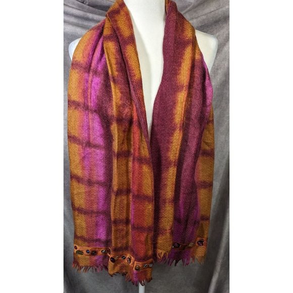 Tasouris Sunset Square Tiedye Scarf With Sequin Accents - Picture 5 of 9